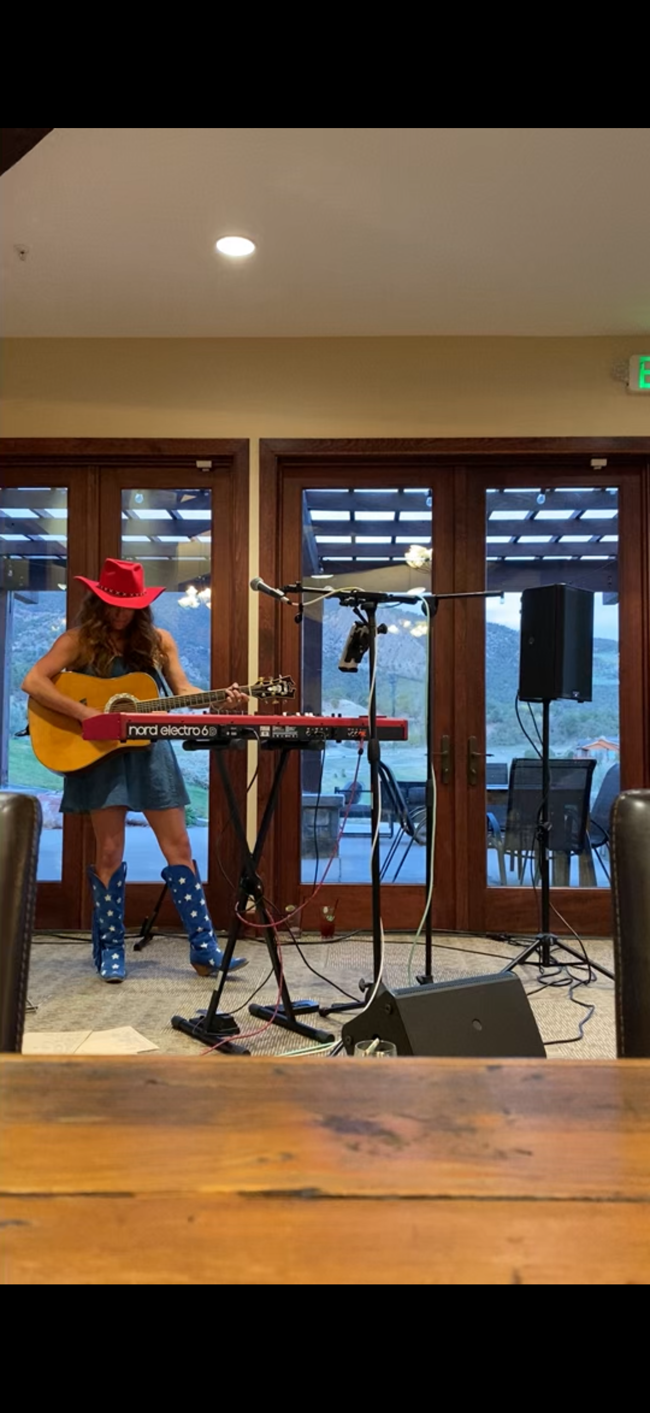 Allie B performing indoors